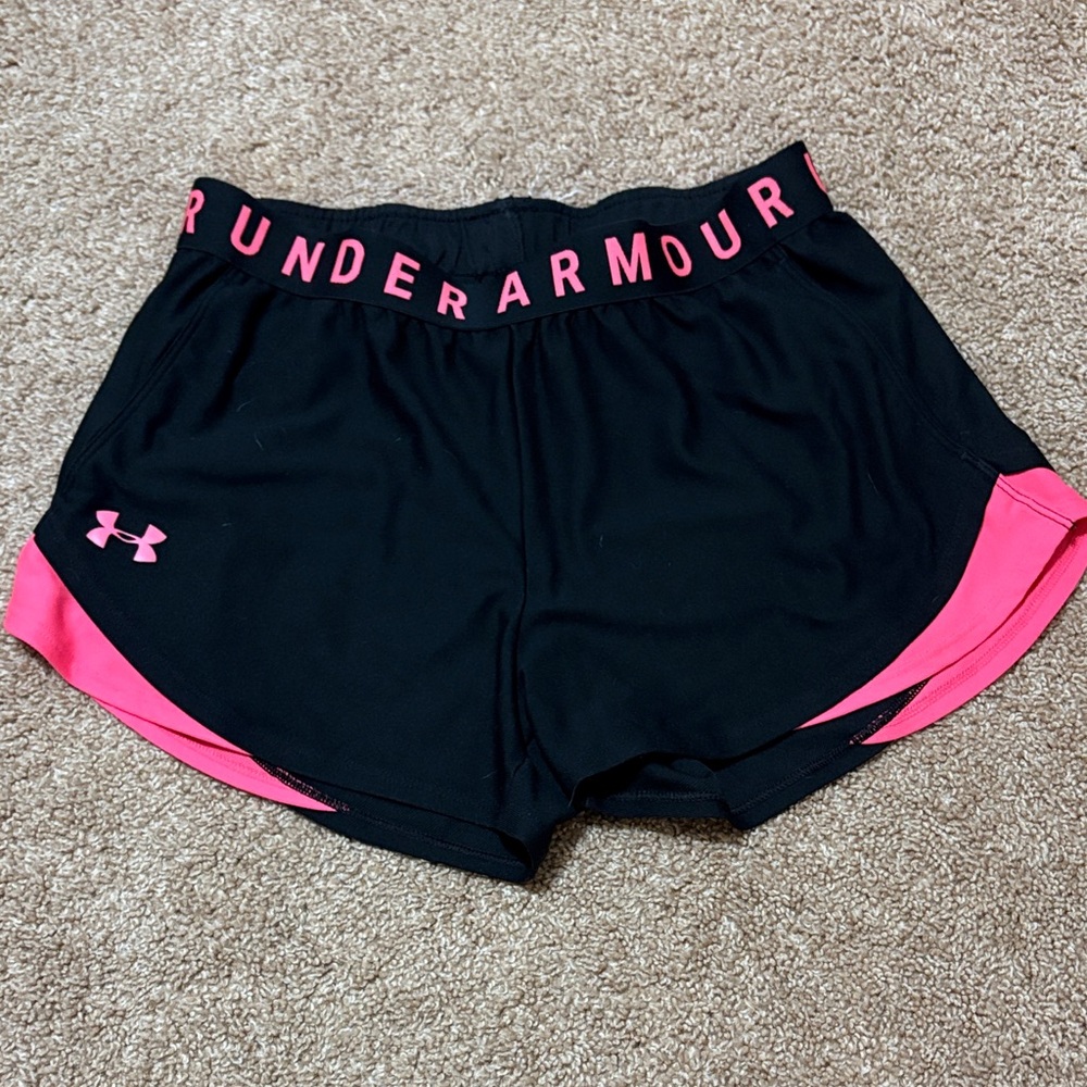 Under Armour Women's Athletic Shorts in Black and Pink